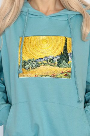 Cute Everyday Outfits, Outfit Inspo Casual Wheat Field with Cypresses Hoodie
