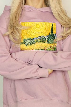 Cute Everyday Outfits, Outfit Inspo Casual Wheat Field with Cypresses Hoodie