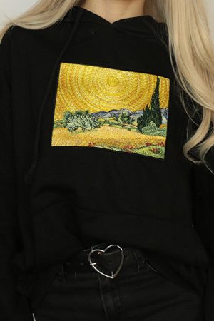 Cute Everyday Outfits, Outfit Inspo Casual Wheat Field with Cypresses Hoodie