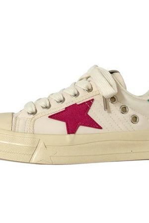 Cute Everyday Outfits, Outfit Inspo Casual White & Red Star Sneakers