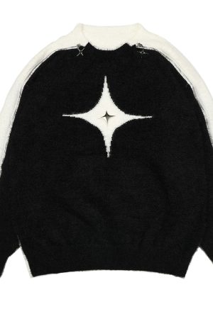 Cute Everyday Outfits, Outfit Inspo Casual White Star Open-Shoulder Sweater