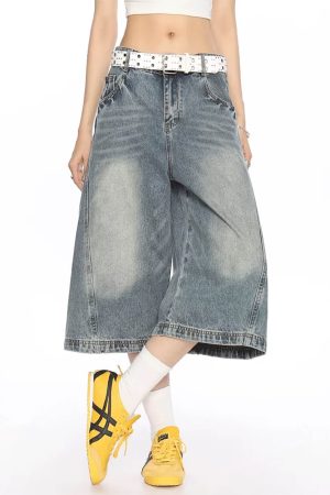 Cute Everyday Outfits, Outfit Inspo Casual Wide Leg Vintage Wash Culotte Jeans