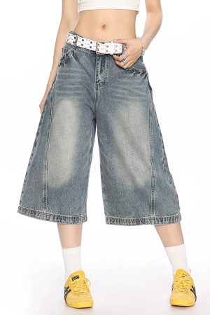 Cute Everyday Outfits, Outfit Inspo Casual Wide Leg Vintage Wash Culotte Jeans