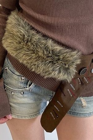 Cute Everyday Outfits, Outfit Inspo Casual Wild West Fur Statement Belt
