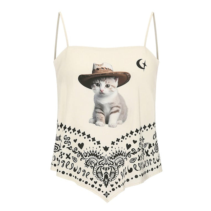 Cute Everyday Outfits, Outfit Inspo Casual Wild West Kitty Bandana Top
