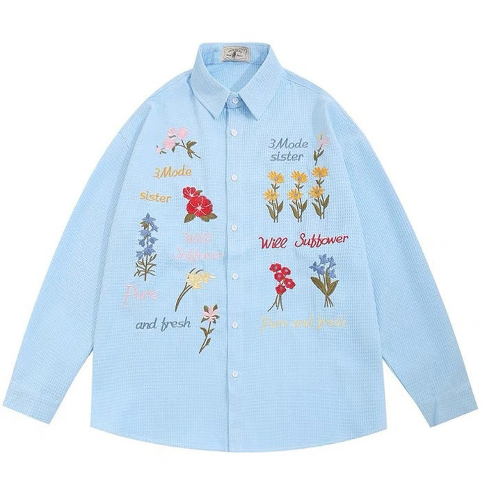 Cute Everyday Outfits, Outfit Inspo Casual Wildflowers Embroidery Shirt Cute Everyday Outfits, Outfit Inspo Casual Wildflowers Embroidery Shirt