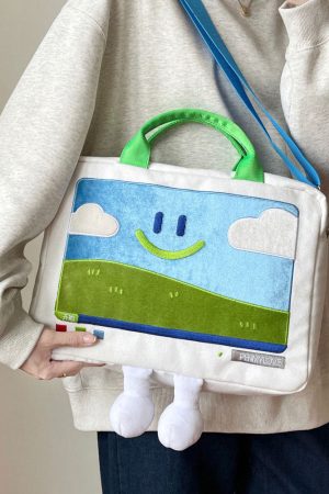 Cute Everyday Outfits, Outfit Inspo Casual Windows XP Aesthetic Embroidery Handbag