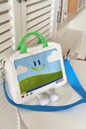 Cute Everyday Outfits, Outfit Inspo Casual Windows XP Aesthetic Embroidery Handbag