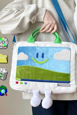 Cute Everyday Outfits, Outfit Inspo Casual Windows XP Aesthetic Embroidery Handbag