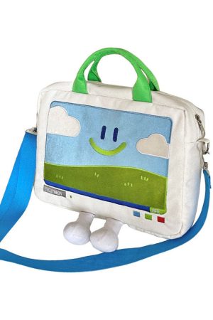 Cute Everyday Outfits, Outfit Inspo Casual Windows XP Aesthetic Embroidery Handbag