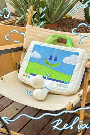 Cute Everyday Outfits, Outfit Inspo Casual Windows XP Aesthetic Embroidery Handbag