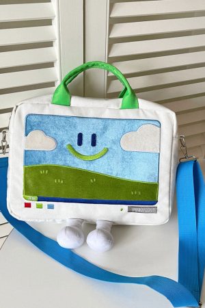 Cute Everyday Outfits, Outfit Inspo Casual Windows XP Aesthetic Embroidery Handbag