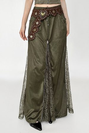 Cute Everyday Outfits, Outfit Inspo Casual Woodland Dreams Lace-Slit Maxi Skirt