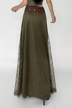 Cute Everyday Outfits, Outfit Inspo Casual Woodland Dreams Lace-Slit Maxi Skirt