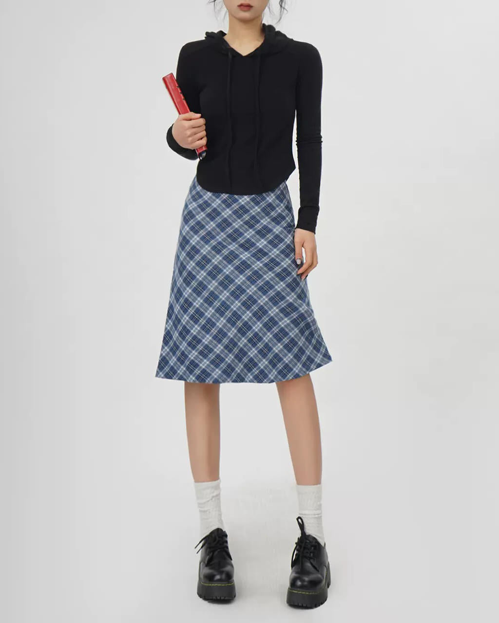 Cute Everyday Outfits, Outfit Inspo Casual Worry Less Blue Plaid Midi Skirt Cute Everyday Outfits, Outfit Inspo Casual Worry Less Blue Plaid Midi Skirt