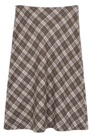 Cute Everyday Outfits, Outfit Inspo Casual Worry Less Brown Plaid Midi Skirt