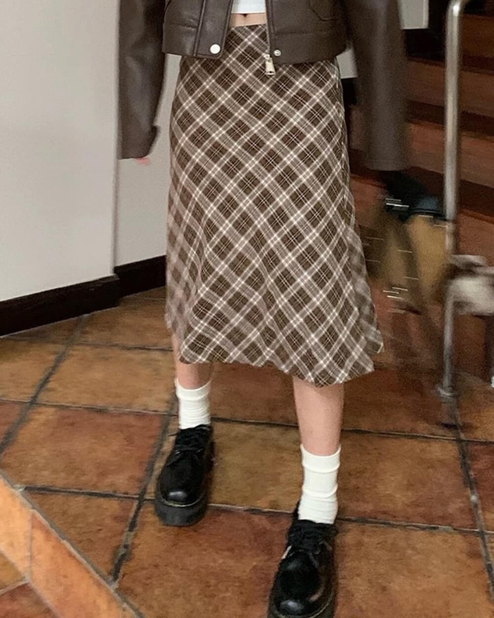 Cute Everyday Outfits, Outfit Inspo Casual Worry Less Brown Plaid Midi Skirt Cute Everyday Outfits, Outfit Inspo Casual Worry Less Brown Plaid Midi Skirt