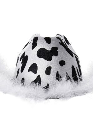 Cute Everyday Outfits, Outfit Inspo Casual Y2K Aesthetic Cow Print Hat