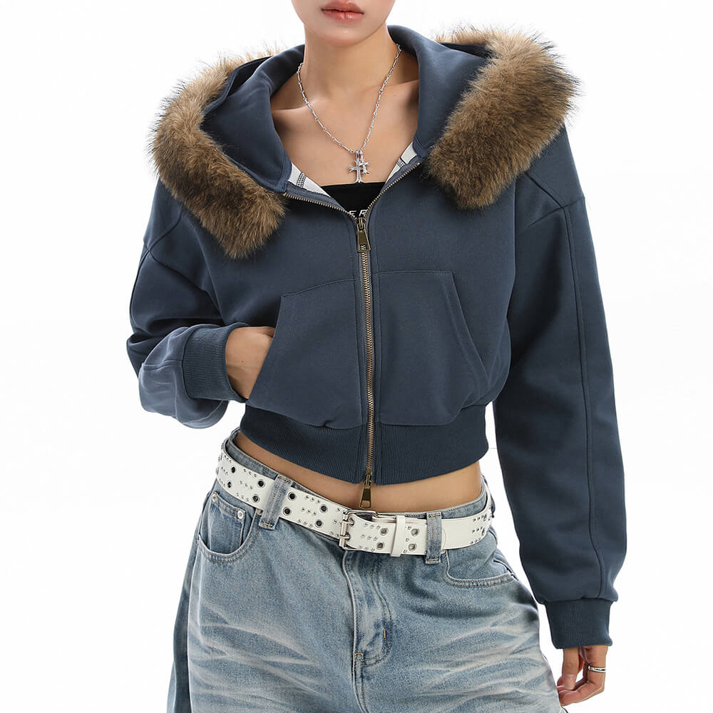 Cute Everyday Outfits, Outfit Inspo Casual Y2K Aesthetic Cropped Fur Hoodie Cute Everyday Outfits, Outfit Inspo Casual Y2K Aesthetic Cropped Fur Hoodie