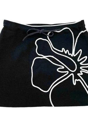 Cute Everyday Outfits, Outfit Inspo Casual Y2K Aesthetic Hibiscus Mini Skirt
