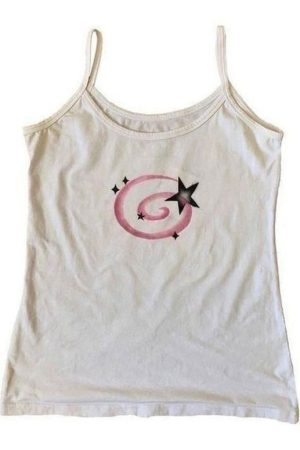 Cute Everyday Outfits, Outfit Inspo Casual Y2K Aesthetic Star Tank Top