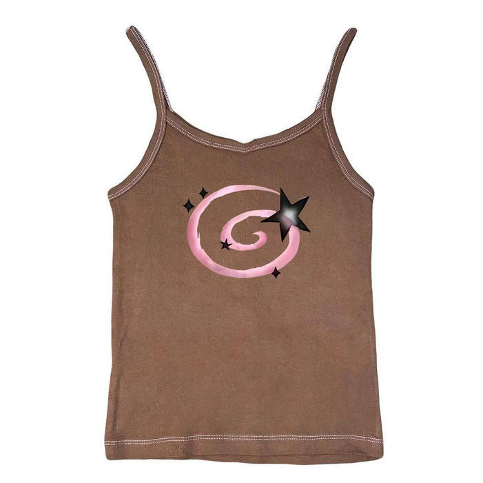 Cute Everyday Outfits, Outfit Inspo Casual Y2K Aesthetic Star Tank Top