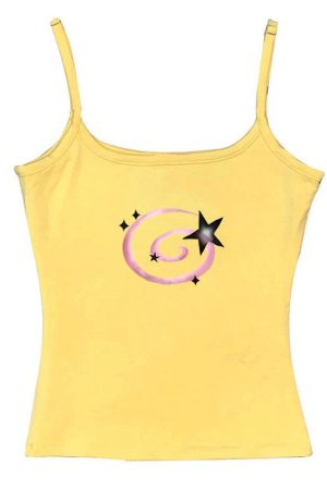 Cute Everyday Outfits, Outfit Inspo Casual Y2K Aesthetic Star Tank Top