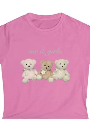 Cute Everyday Outfits, Outfit Inspo Casual Y2K Bears Print Crop Top