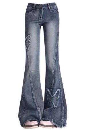 Cute Everyday Outfits, Outfit Inspo Casual Y2K Butterfly Flare Jeans