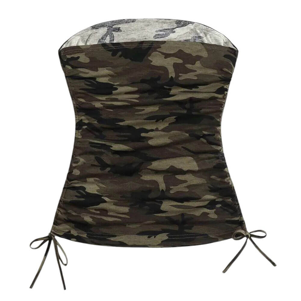 Cute Everyday Outfits, Outfit Inspo Casual Y2K Camouflage Tube Top Cute Everyday Outfits, Outfit Inspo Casual Y2K Camouflage Tube Top