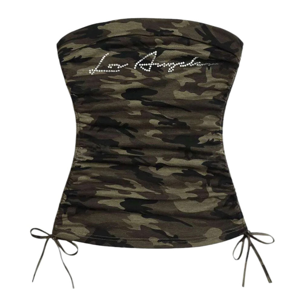 Cute Everyday Outfits, Outfit Inspo Casual Y2K Camouflage Tube Top