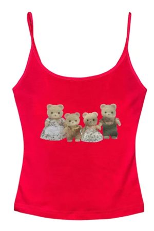 Cute Everyday Outfits, Outfit Inspo Casual Y2K Cute Bears Tank Top