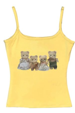 Cute Everyday Outfits, Outfit Inspo Casual Y2K Cute Bears Tank Top