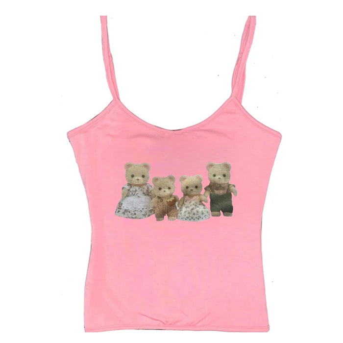 Cute Everyday Outfits, Outfit Inspo Casual Y2K Cute Bears Tank Top