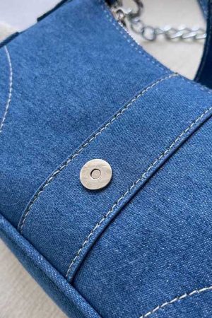 Cute Everyday Outfits, Outfit Inspo Casual Y2K Denim Baguette Bag