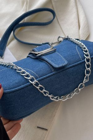 Cute Everyday Outfits, Outfit Inspo Casual Y2K Denim Baguette Bag