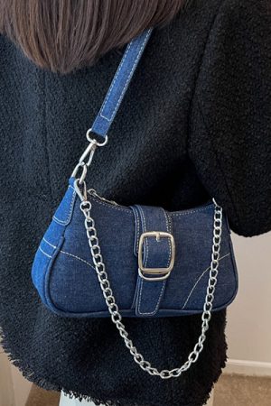 Cute Everyday Outfits, Outfit Inspo Casual Y2K Denim Baguette Bag