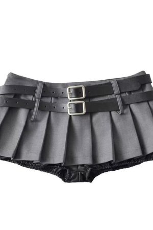 Cute Everyday Outfits, Outfit Inspo Casual Y2K Double-Belt Extreme Micro Skirt