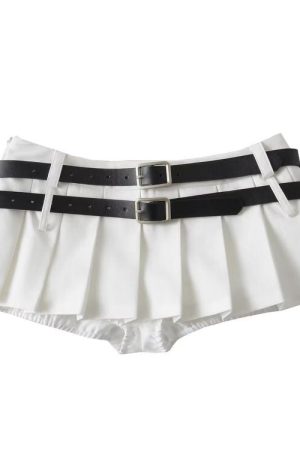 Cute Everyday Outfits, Outfit Inspo Casual Y2K Double-Belt Extreme Micro Skirt