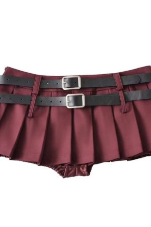 Cute Everyday Outfits, Outfit Inspo Casual Y2K Double-Belt Extreme Micro Skirt