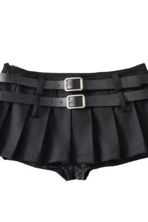 Cute Everyday Outfits, Outfit Inspo Casual Y2K Double-Belt Extreme Micro Skirt