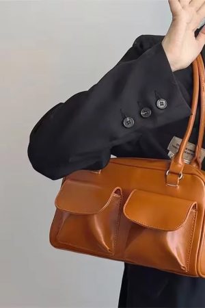 Cute Everyday Outfits, Outfit Inspo Casual Y2K Double Pocket Shoulder Bag
