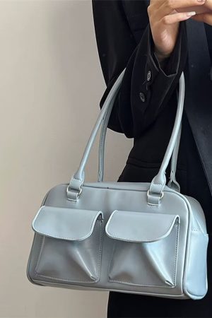 Cute Everyday Outfits, Outfit Inspo Casual Y2K Double Pocket Shoulder Bag