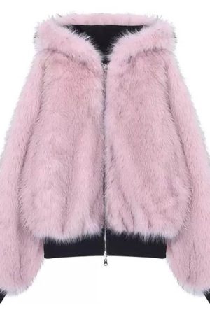 Cute Everyday Outfits, Outfit Inspo Casual Y2K Fur-Lined Zip-Up Jacket