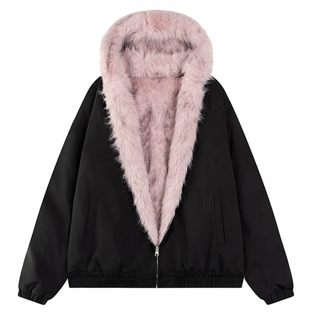 Cute Everyday Outfits, Outfit Inspo Casual Y2K Fur-Lined Zip-Up Jacket Cute Everyday Outfits, Outfit Inspo Casual Y2K Fur-Lined Zip-Up Jacket