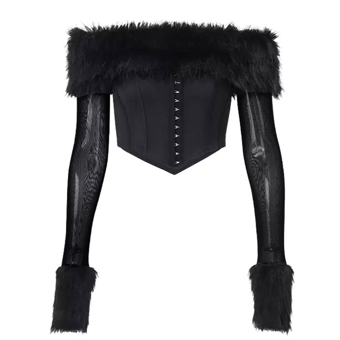 Cute Everyday Outfits, Outfit Inspo Casual Y2K Fuzzy Off Shoulder Top