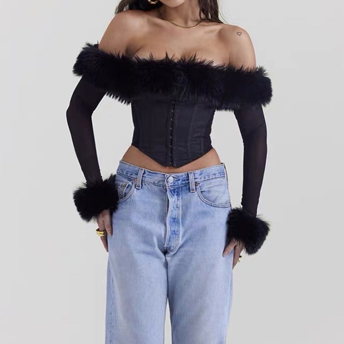 Cute Everyday Outfits, Outfit Inspo Casual Y2K Fuzzy Off Shoulder Top Cute Everyday Outfits, Outfit Inspo Casual Y2K Fuzzy Off Shoulder Top