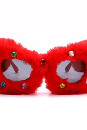 Cute Everyday Outfits, Outfit Inspo Casual Y2K Fuzzy Rhinestone Glasses