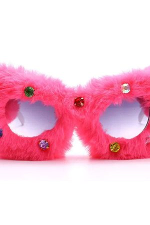 Cute Everyday Outfits, Outfit Inspo Casual Y2K Fuzzy Rhinestone Glasses