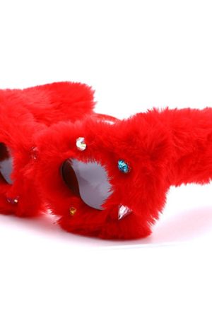 Cute Everyday Outfits, Outfit Inspo Casual Y2K Fuzzy Rhinestone Glasses